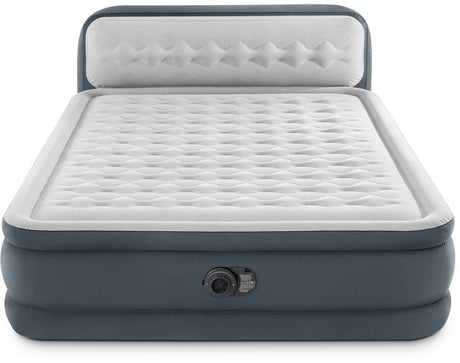Lit gonflable à tête de lit ultra moelleux Intex queen avec pompe intégrée - 203x152x46cm