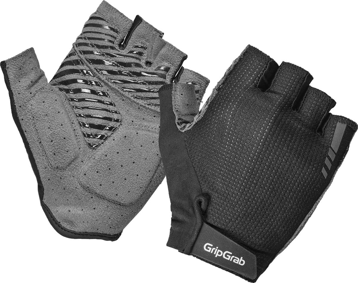 Gripgrab - gants de cyclisme d'été à doigts courts experts rc max avec rembourrage - noir - unisexe - taille m