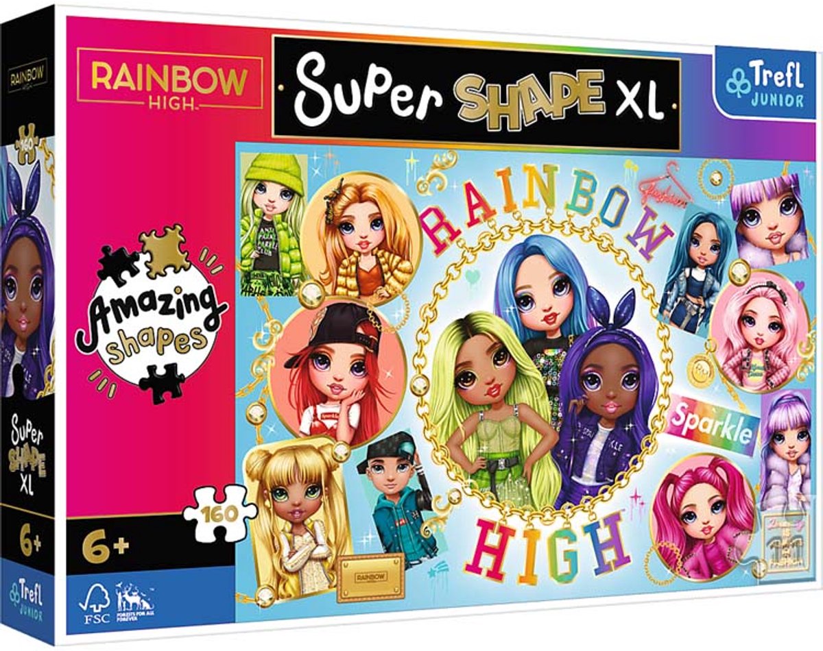 Trefl puzzle arc-en-ciel haut 160xl - puzzle coloré en carton FSC.