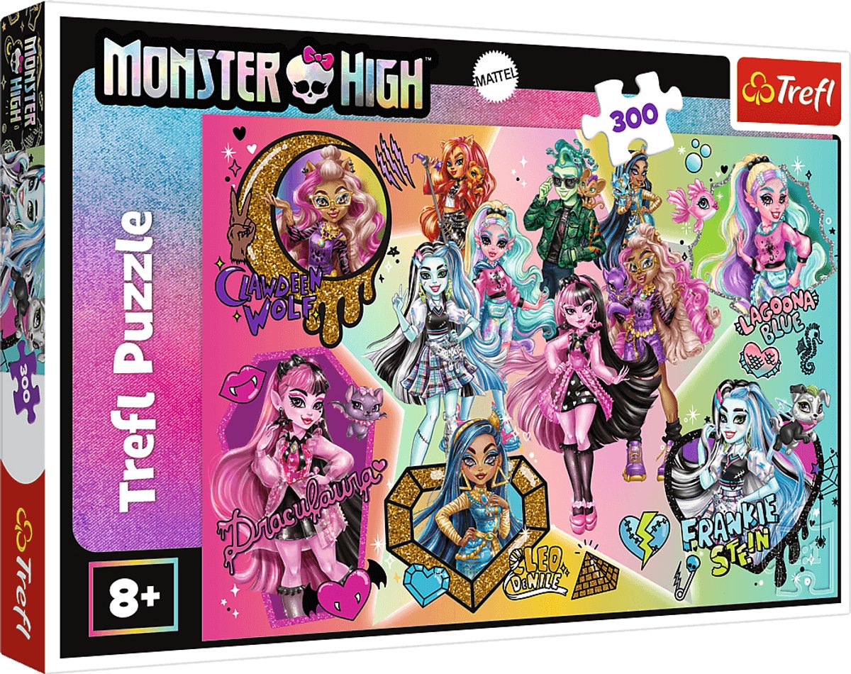 Rencontrez des zombies de puzzle Monster High au sommet ! 300 morceaux de dessin animé.