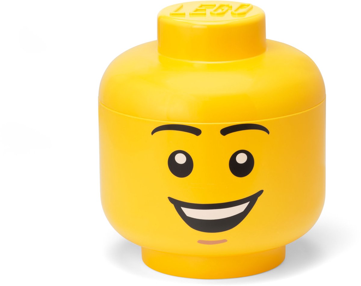 Boîte de rangement Lego, boîte de rangement, grande, 24 cm, tête, happy boy -