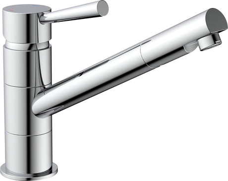 Robinet de cuisine design Schütte Cornwall - mitigeur - bec bas et pivotant - mousseur pivotant - chrome