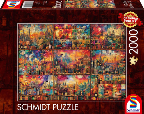 Schmidt - puzzle - Moment merveilleux, voyager avec des livres et du vin - 2000 pièces - adultes - à partir de 14 ans