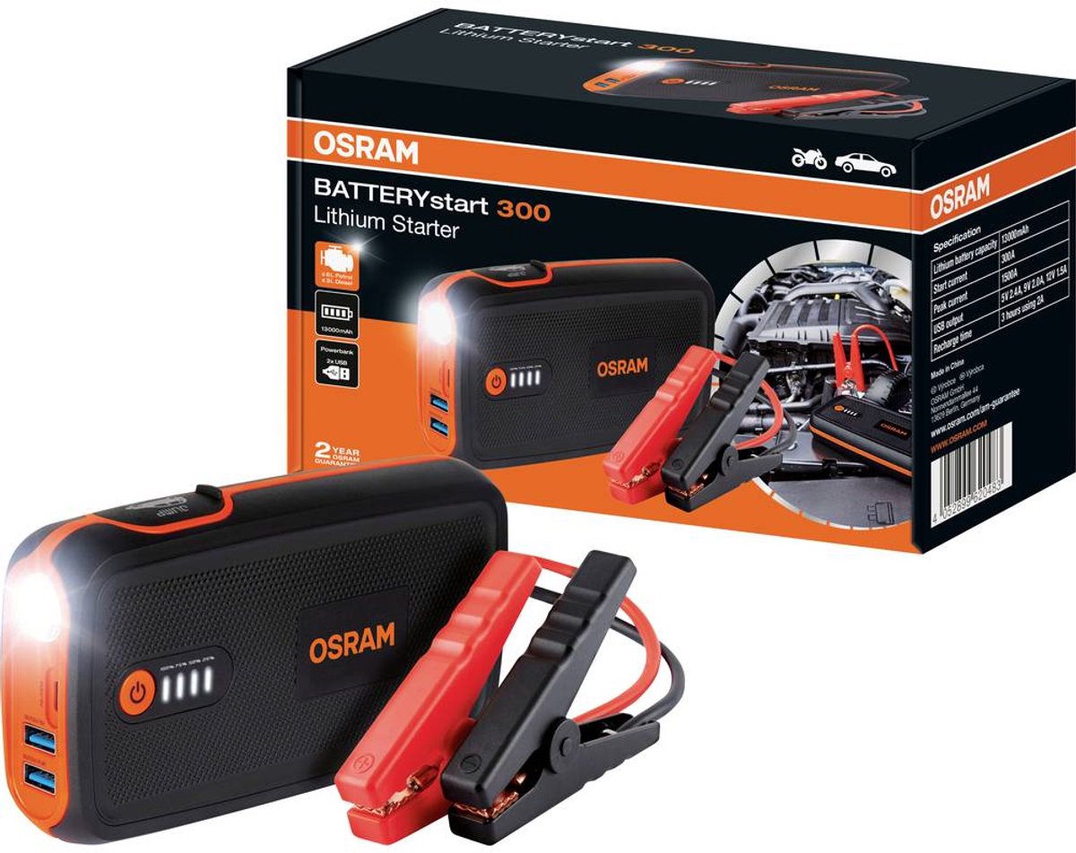 Démarreur batterie TCP 300a 2x contact USB