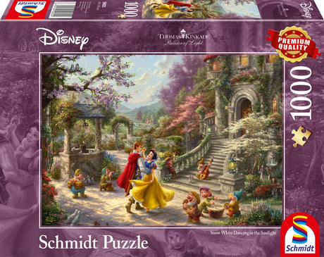 Schmidt - puzzle - disney, blanche neige, danse avec le prince - thomas kinkade studios - 1000 pièces - adultes - à partir de 12 ans