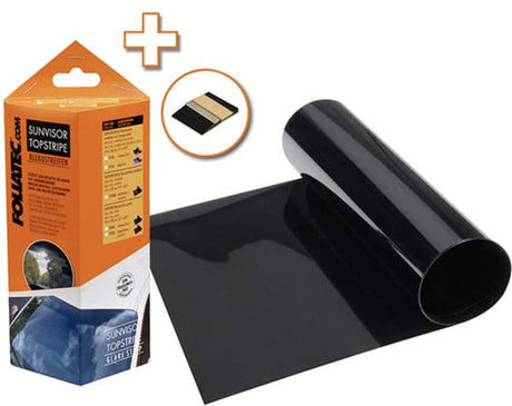 Foliatec top stripe reflex sun band noir profond (métallisé) 15x152cm