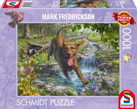 Schmidt - puzzle - amour de chien, promenade printanière avec Labrador retriever - Mark Fredrickson - 1000 pièces - adultes - à partir de 12 ans
