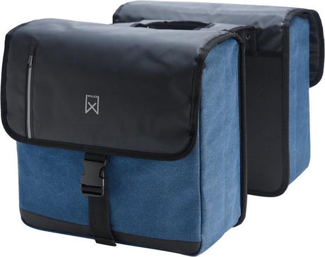 Willex - sac bisonyl double toile - 46 litres - fixation universelle - noir bleu