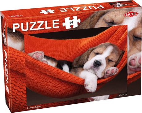 Chiot endormi Tactic – puzzle – 56 pièces – joli portrait d'animal pour les jeunes puzzleurs – design élégant et apaisant – haute qualité scandinave