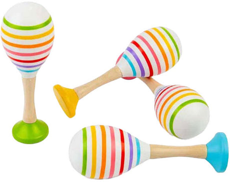 Ensemble de jouets maraca en bois Bigjigs - instrument de musique coloré.