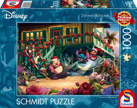 Schmidt - puzzle - disney, lilo and stitch aloha Christmas - thomas kinkade - 1000 pièces - adultes - à partir de 12 ans