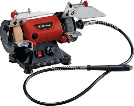Kit meuleuse d'établi Einhell multitool tc-xg 75 - 120 w - 0-9 900 t min - ø75x10x20 mm - incl. 1x meule (k120), 1x meule de polissage (k400), arbre flexible et jeu d'accessoires