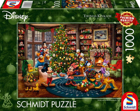 Schmidt - puzzle - Disney, Mickey Minnie décore le sapin - Thomas Kinkade Studios - 1000 pièces - adultes - à partir de 12 ans