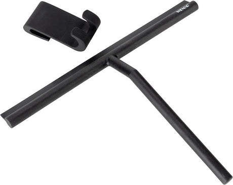 Wenko raclette de douche extra large mola xxl 32cm acier inoxydable noir, avec crochet de suspension - raclette de fenêtre - extracteur de douche