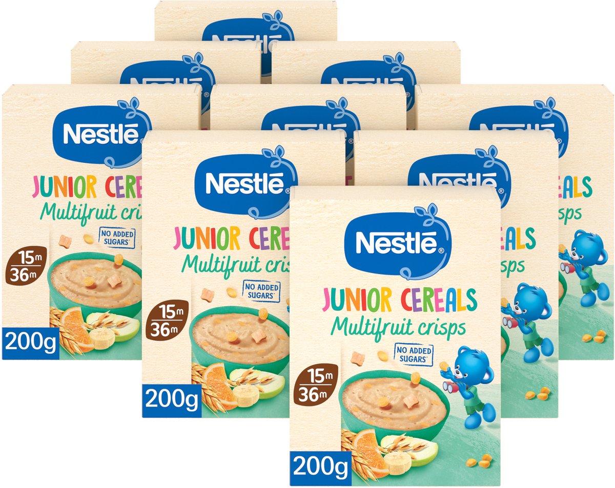 Nestlé junior céréales multifruits - bouillie enfant 15+ mois - 9 x 200g