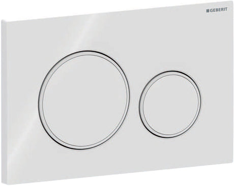 Panneau de commande Geberit sigma20 - 2 boutons affleurants - boutons ronds - blanc blanc mat