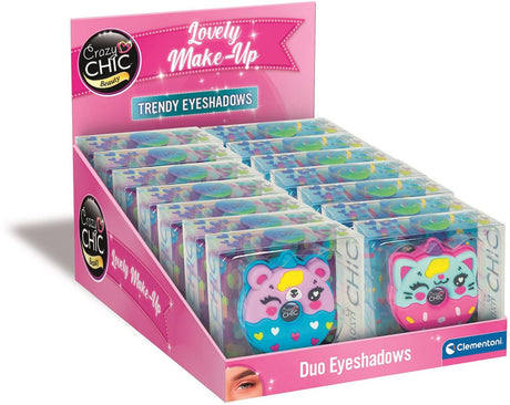 Clementoni fard à paupières crazy chic animaux beignet bleu rose