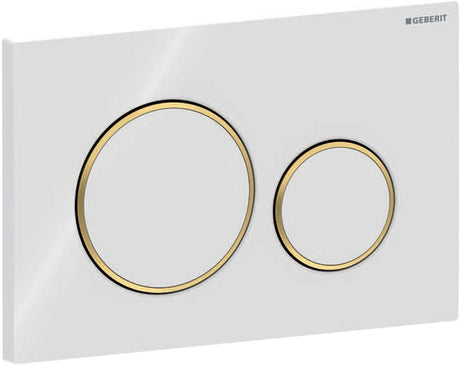 Panneau de commande Geberit sigma20 - 2 boutons encastrés - boutons ronds - blanc or blanc