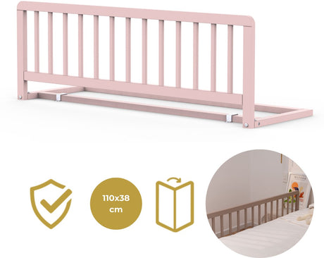 Barrière de lit en bois Geuther - barrière de lit - lissi - barrière de sécurité - 110x38cm - rose