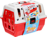Ensemble de jeu vétérinaire pour chien dans un panier de voyage