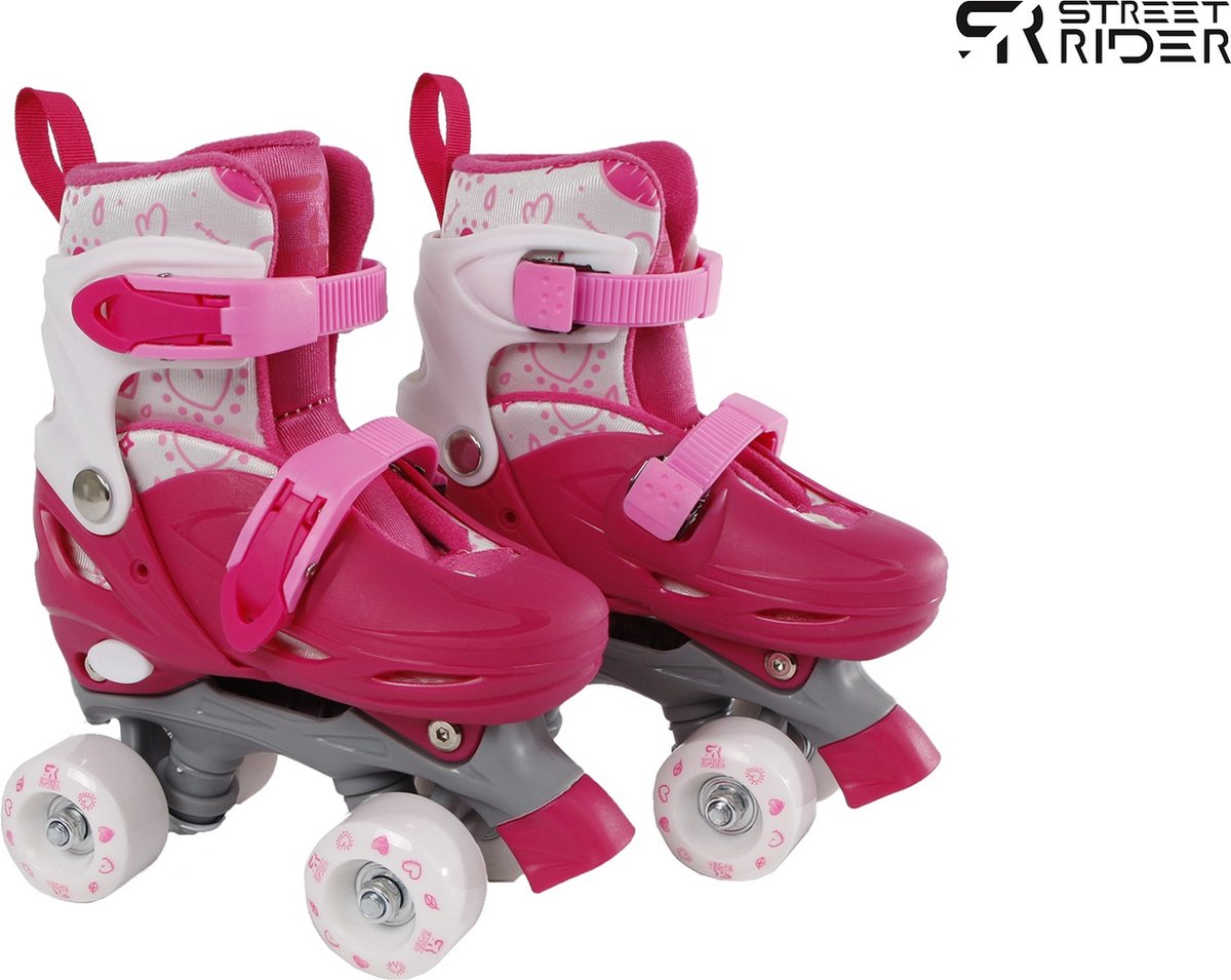 Street Rider Roller Skates rose réglable, taille 31-34