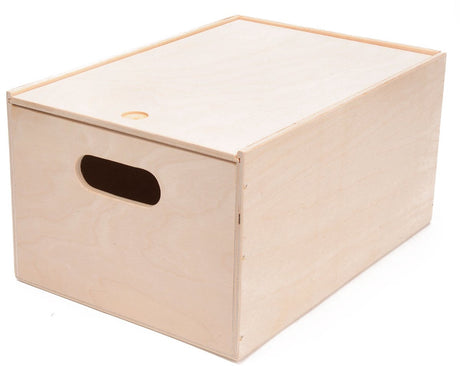 Boîte de rangement en bois avec couvercle coulissant
