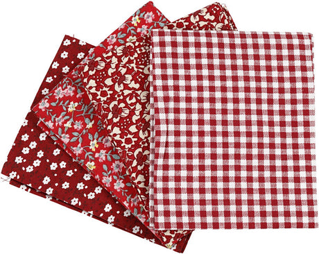 Tissu patchwork Creativ company rouge 45x55cm, 4 pcs.