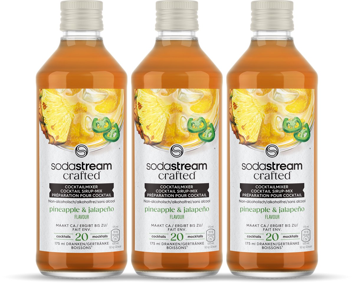 Sodastream crafted mixers Sirop d'ananas et jalapeno - paquet de 3