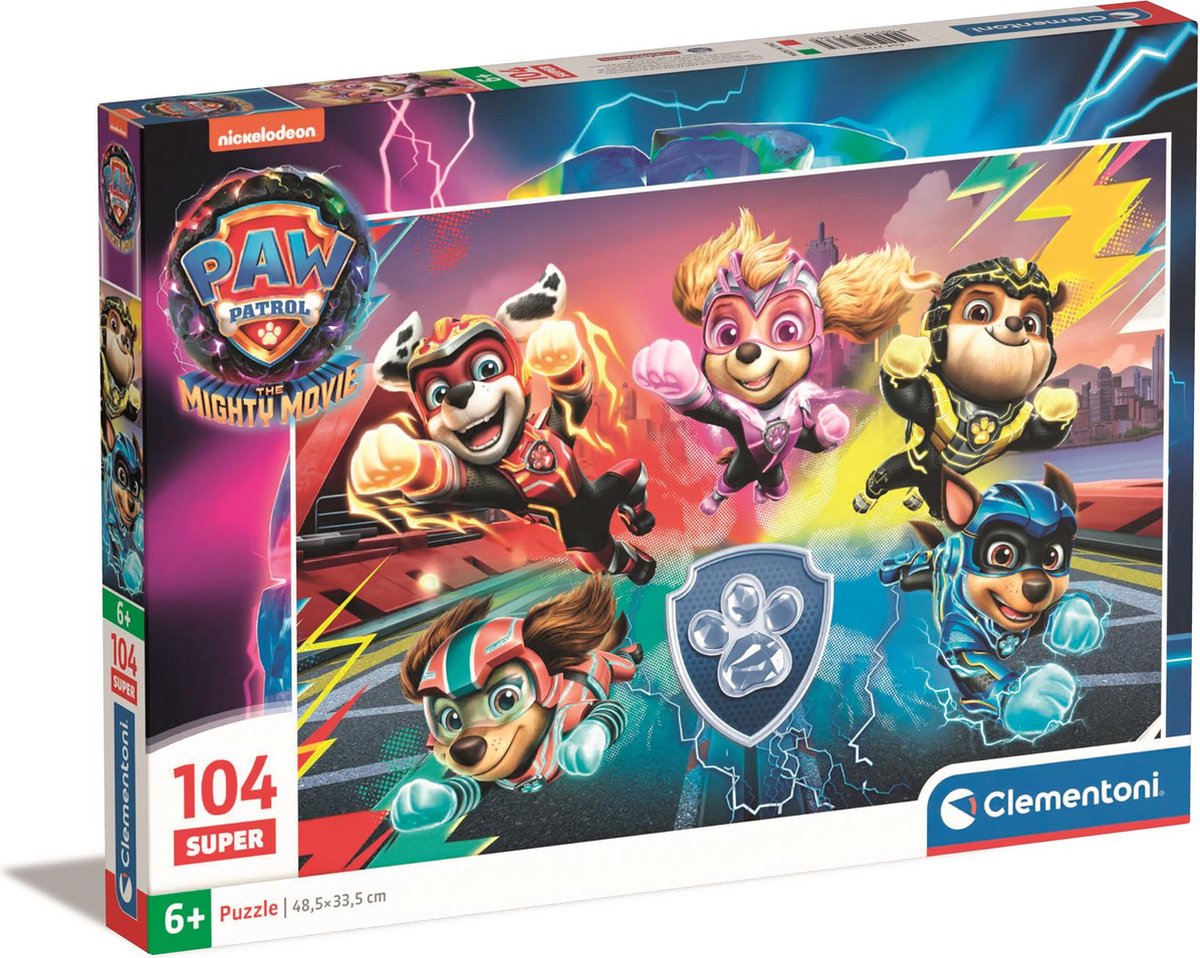 Clementoni Jigsaw Puzzle Super Color Paw Patrol The Mighty Movie, 104st.