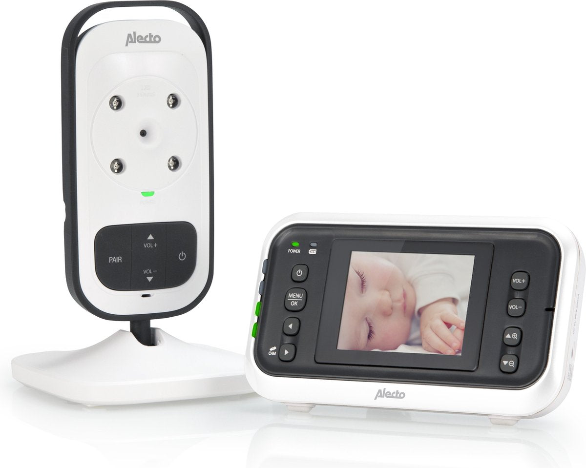 Moniteur vidéo pour bébé Alecto DVM-75 avec écran couleur 2,4 blanc anthracite - DVM-75
