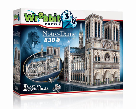 Wrebbit notre-dame de paris - puzzle 3d - 830 pièces