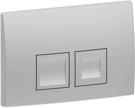 Plaque de commande Geberit delta25 - 2 boutons affleurants - boutons rectangulaires - chrome mat