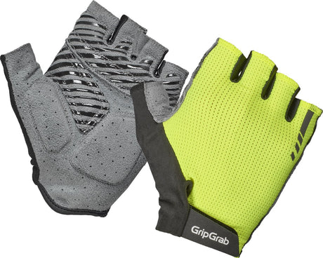 Gripgrab - gants de cyclisme d'été à doigts courts experts rc max avec rembourrage - jaune haute visibilité - unisexe - taille s