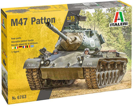 Kit de modèle Italeri véhicules militaires - 6763 m47 patton - 6 options de décalcomanies - plastique du char de combat principal - 1:35 - modélisme