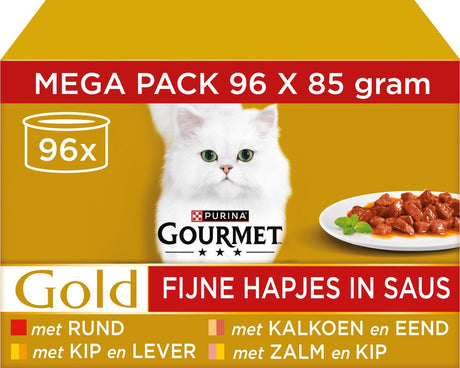 Gourmet gold fine snacks en sauce - nourriture humide pour chat - viande de poisson - 96 x 85 g