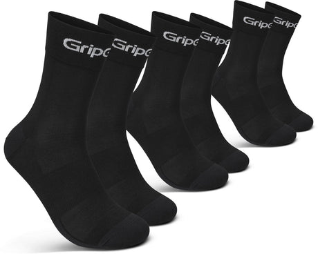 Gripgrab - chaussettes de cyclisme d'été coupe régulière ride 3 paires de chaussettes de cyclisme coolmax - unisexe - noir