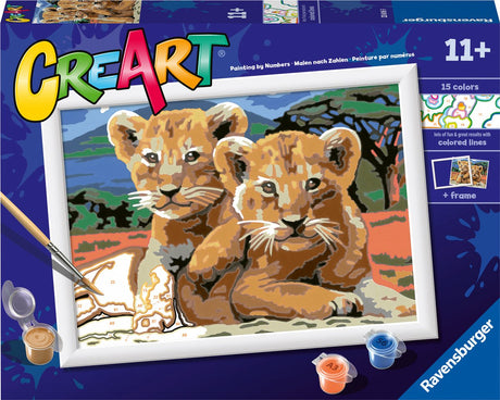 Ravensburger Creart Painting au numéro - Kleine Leeuwenwelpjes