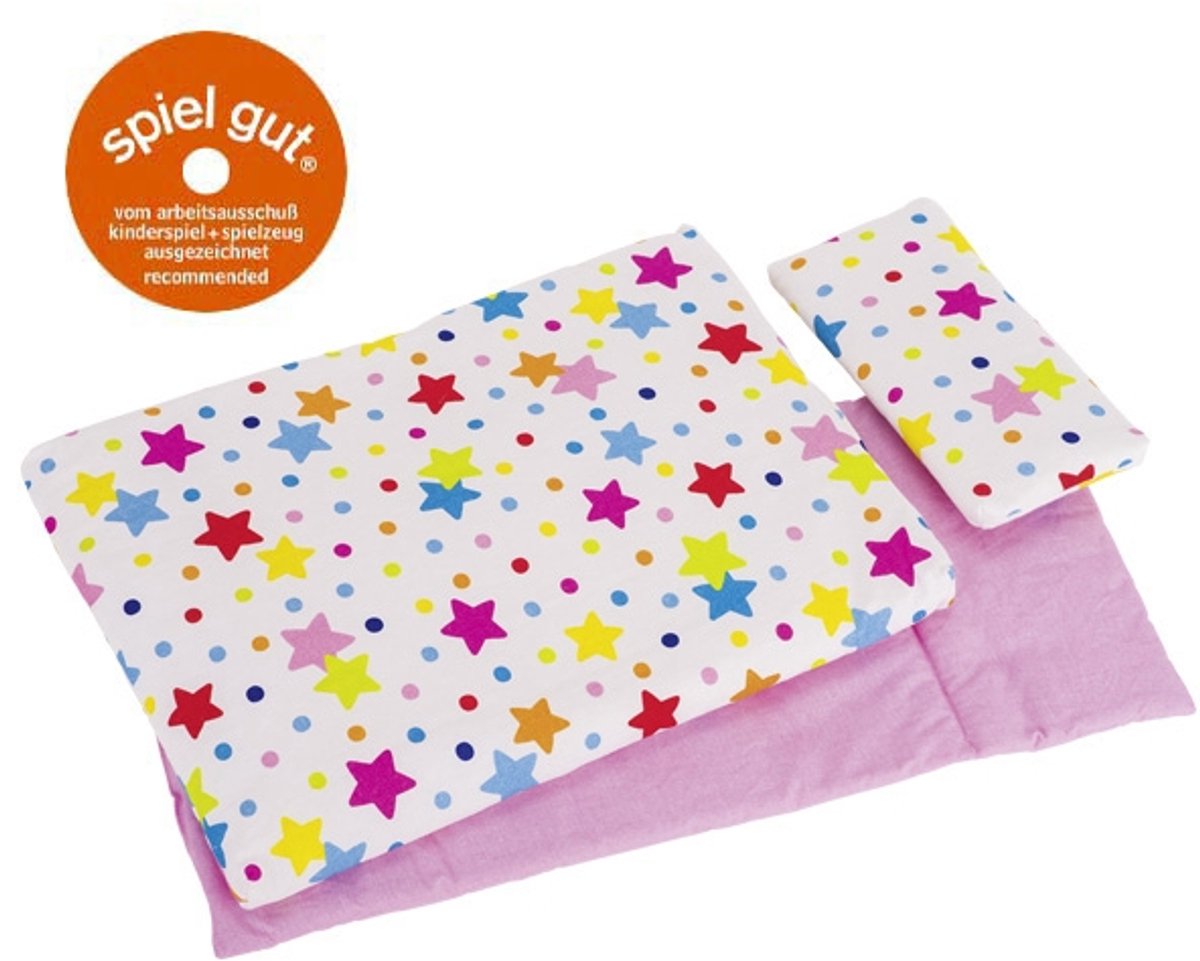 Literie poupées Goki étoiles couette + oreiller