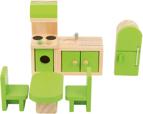 Small foot - meubles de cuisine en bois pour maison de poupée, 5 pièces.