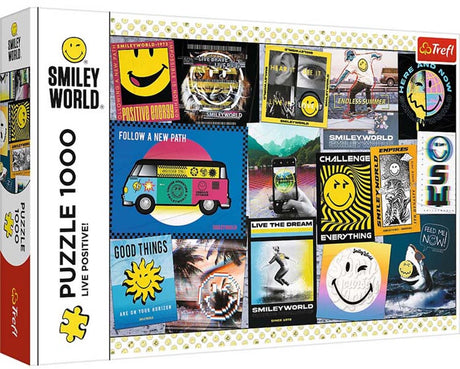 Trefl puzzle 1000 pièces - smiley - vivez positif ! plaisir de puzzle joyeux.