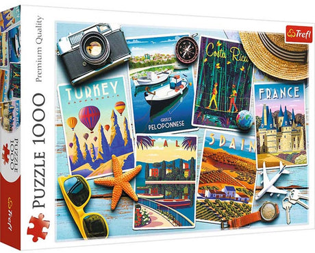 Trefl puzzle 1000 pièces cartes de vacances puzzle adultes.