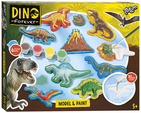 Totum dino Forever - moulage en plâtre et peinture