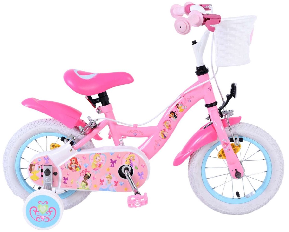 Vélo pour enfants Volare Disney Princess - filles - 12 pouces - rose - deux freins à main