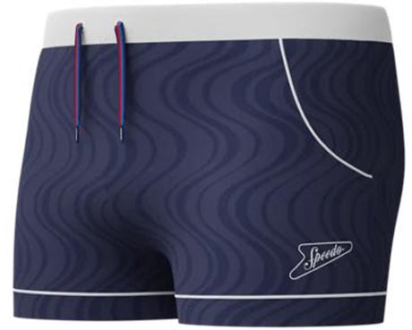 Short de bain de sport homme aquashort texturé Speedo - marine blanc