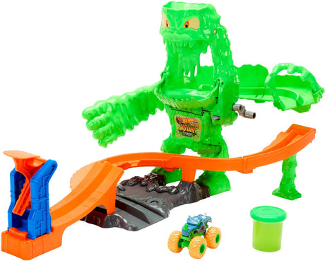 Hot Wheels Monster Trucks Vaincre le monstre muté - Coffret de jeu avec voiture jouet et slime