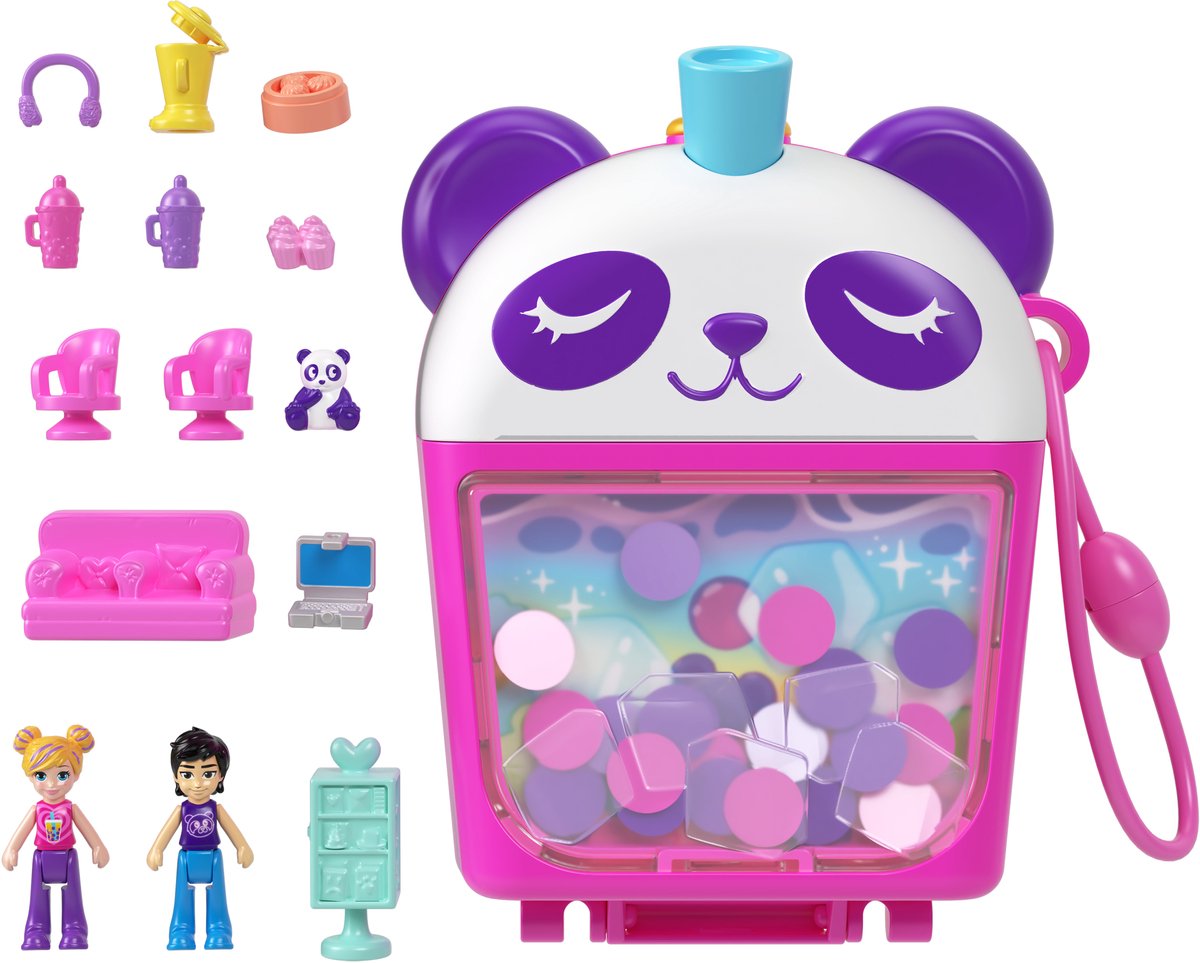 Polly Pocket Bubble Tea Panda Ensemble de jeu compact