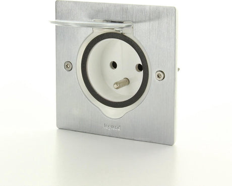 Prise murale de sol Legrand - 1v - ip44 - résistante aux chocs - inox