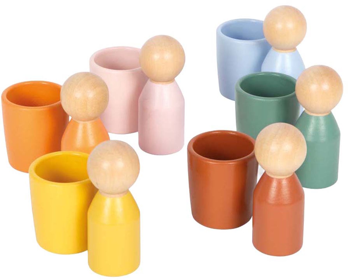Small foot - gobelet de tri Montessori en bois avec figurines