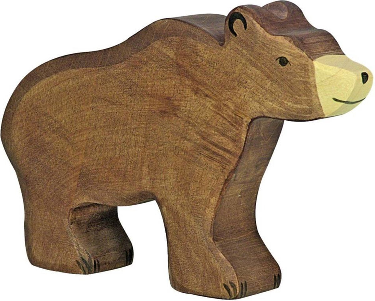 Holztiger en bois brun en bois