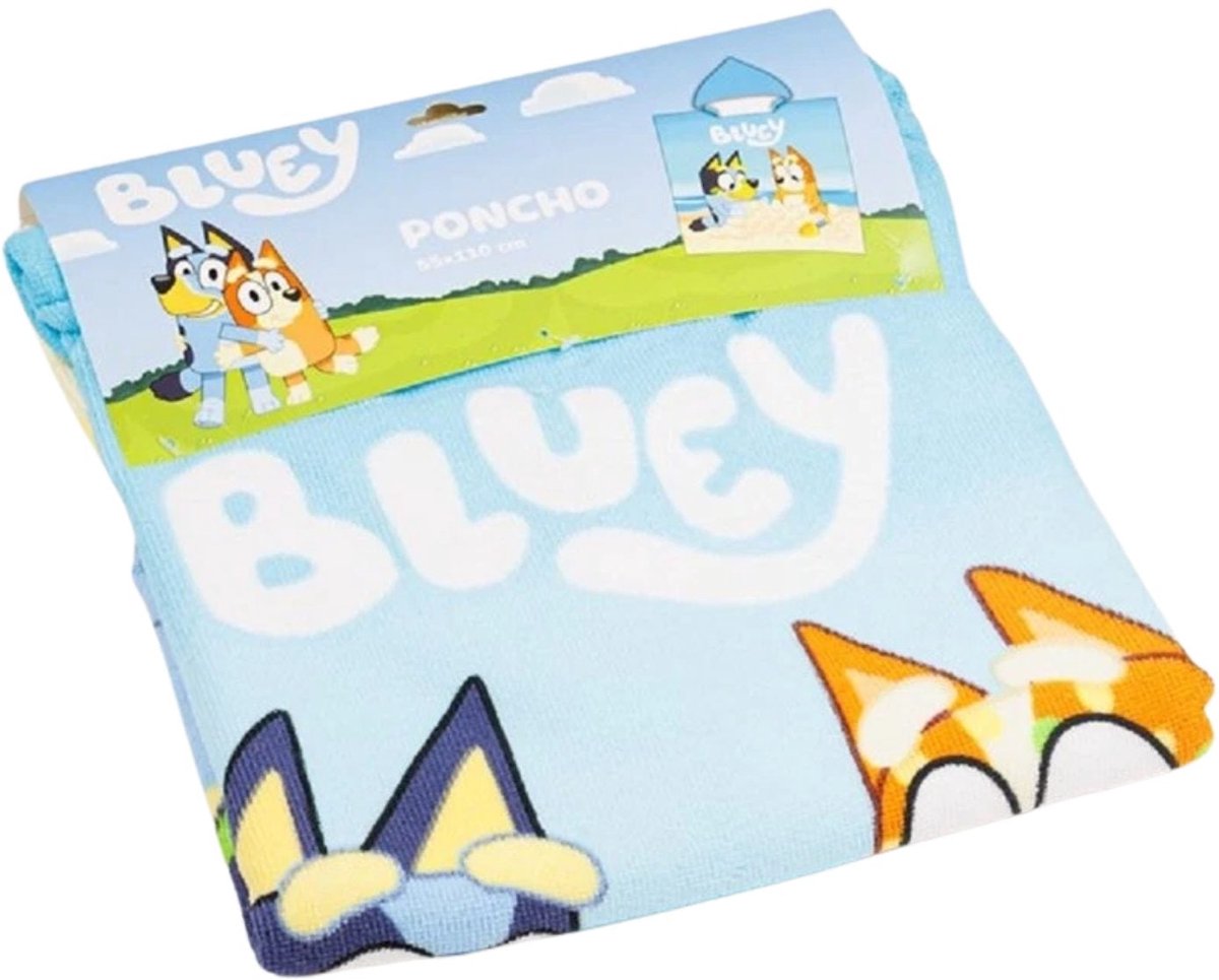 Poncho de bain Bluey 55x110cm polyester, séchage rapide